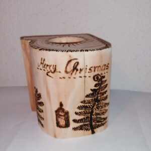 Teelichthalter aus Holz - Handarbeit, gebrannt